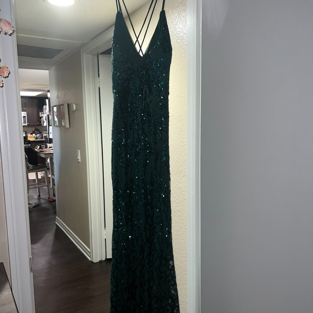 Elegant Green Sequin Gown